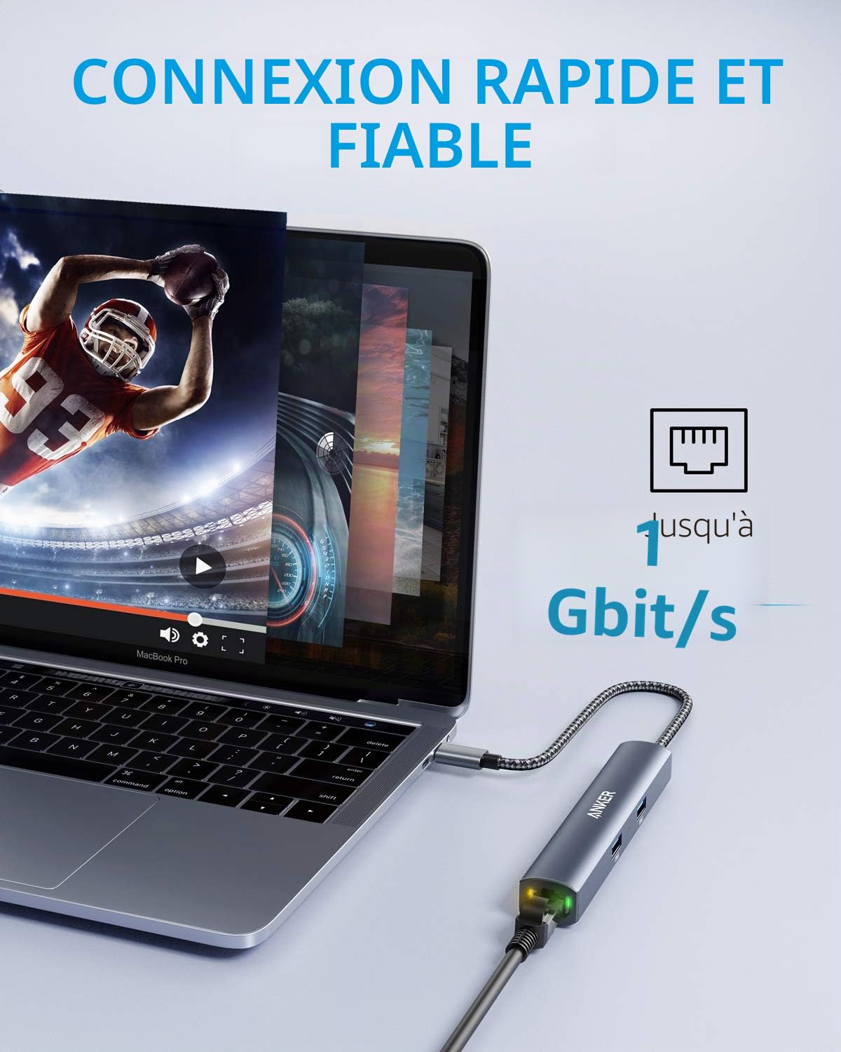 Anker PowerExpand Hub Adaptateur 6 en 1, Power Delivery 65W | HDMI 4K, Ethernet 1 Gb/S, USB C, 2 Ports de Données USB 3.0, Compatible avec MacBook Pro, MacBook Air, iPad Pro, XPS