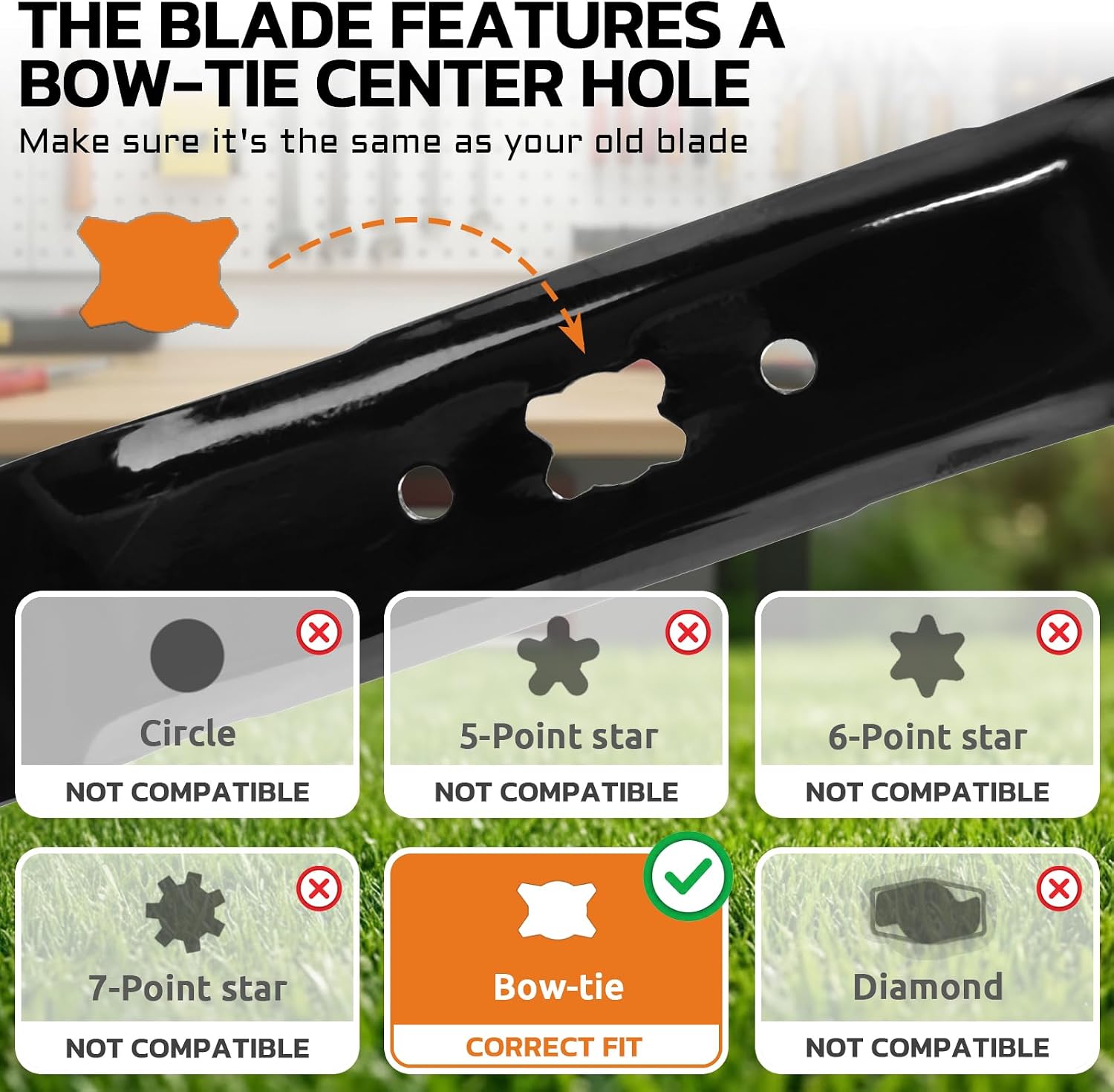 Mulching Mower Blade Replacement for Snapper 703371 Fits 21 Inch Walk-Behind Mowers Models SP70 SP80 SP90 SP95 SP100 SP105, Bow-Tie Center Hole 1 Pack