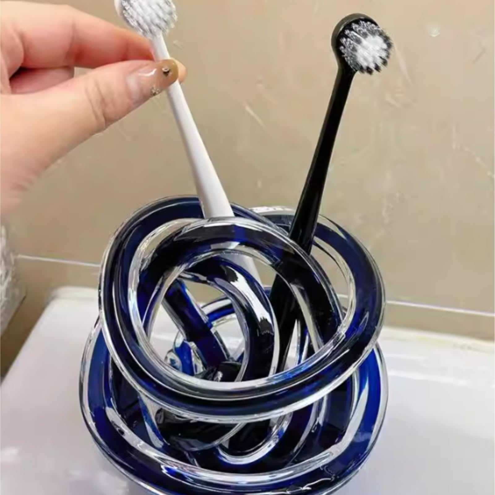 Zahnbürstenhalter Zahnbürstenhalter Aus Glas, Badezimmer-Organizer, Aufbewahrung, Stifthalter, Heimdekoration Organizer