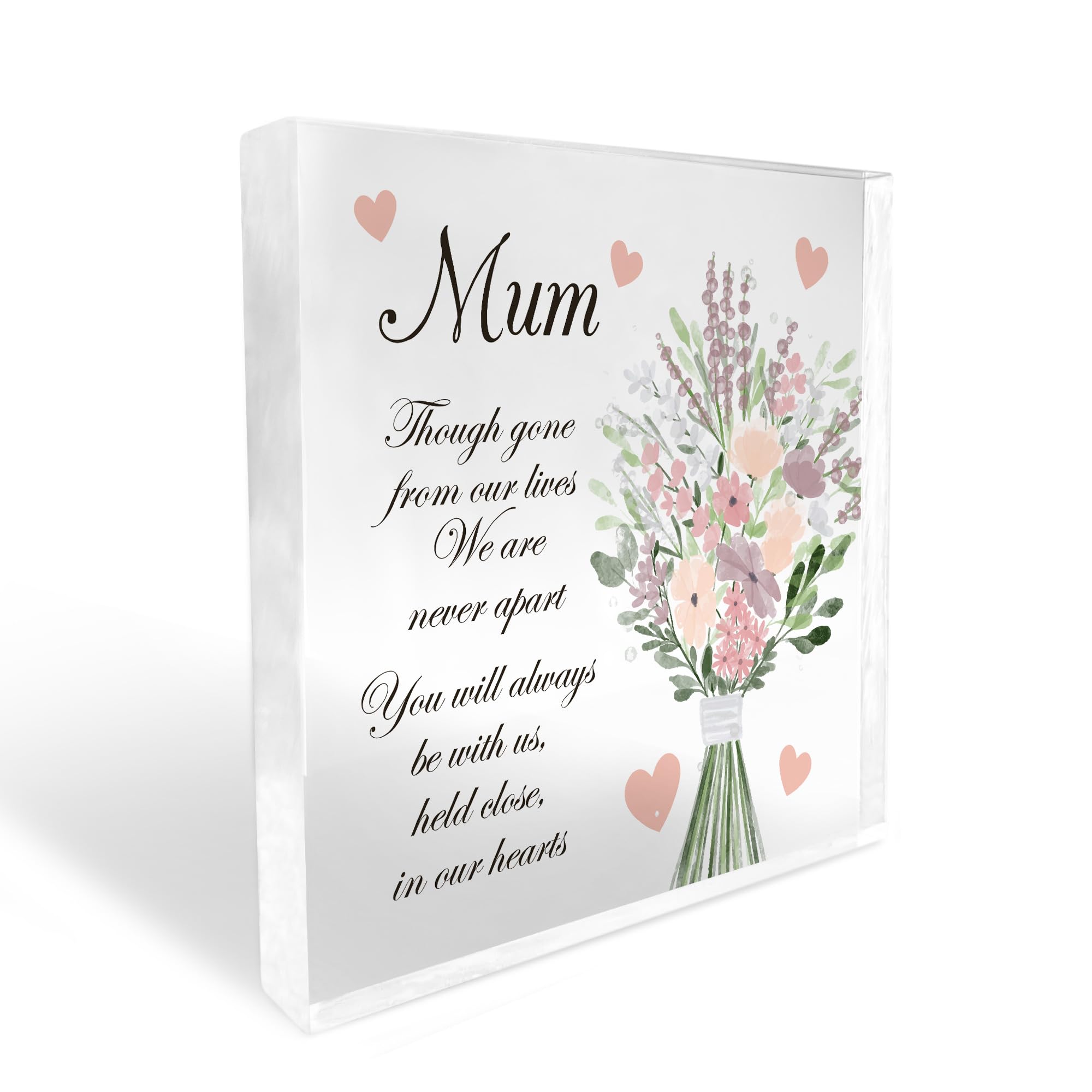 Red Ocean Mum Memorial Plaque Acrylic Block Beautiful Mum Memorial Sign Memorial Gift For Mum Keepsake