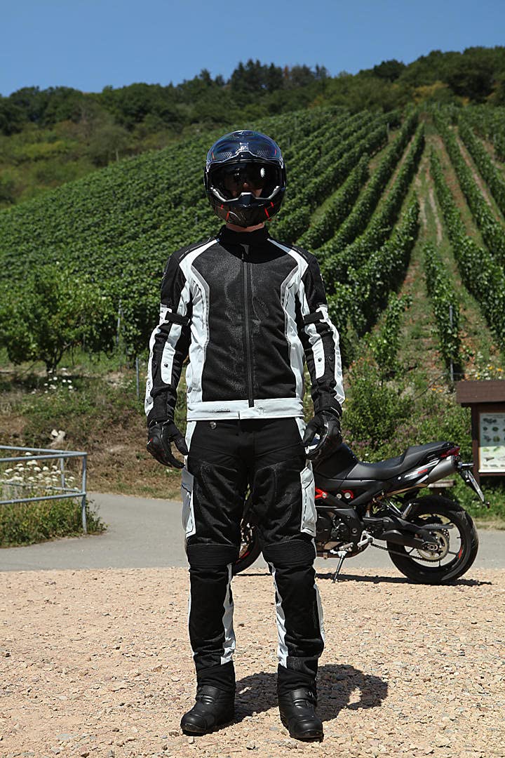 Modeka Khao Air Giacca tessile motociclistica Nero/Grigio chiaro XXL