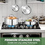 3 Ply Stainless Steel 11-Piece Cookware Set with Lids, Pots and Pans Kitchen Set, Non-Toxic, Induction, Oven, Dishwasher Safe, Professional Chef Quality