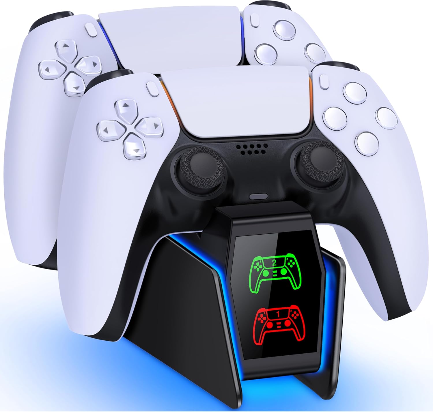 HELLCOOL PS5 Controller Charger, PS5 Charging Station for Playstation 5 Controller, PS5 Charger Dock for Dualsense Wireless/Edge Controller, PS5 Docking Station with 2-3 Fast Charging/Cool RGB Light HELLCOOL PS5 Controller Charger, PS5 Charging Station for Playstation 5 Controller, PS5 Charger Dock for Dualsense Wireless/Edge Controller, PS5 Docking Station with 2-3 Fast Charging/Cool RGB Light