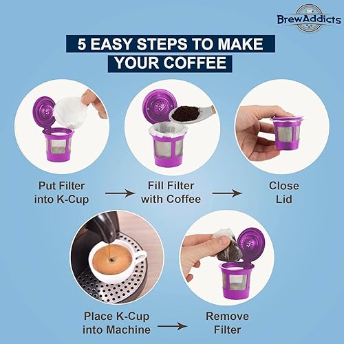 Miniatura 6 de Brew Addicts 300 filtros de papel de un solo uso para cafeteras Keurig y compatibles con cápsulas K-Cup 1.0 y 2.0, diseño clásico blanco