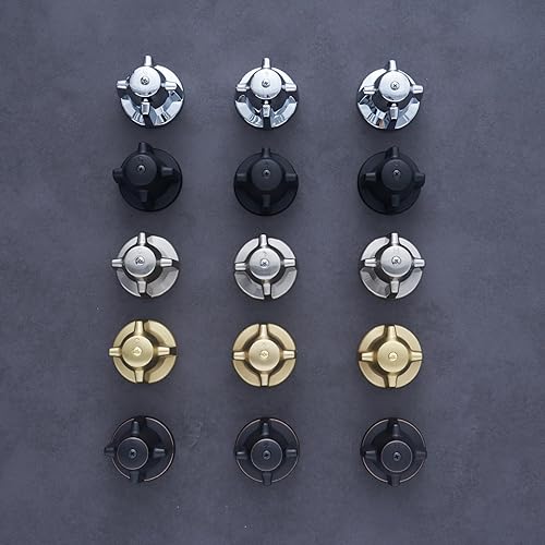 Miniatura 8 de SENTO - Juego de 3 manijas para bañera y ducha para grifos centrales de latón, 10L-11H, 10L-11C, 10L-13D, fácil instalación, metal resistente, negro