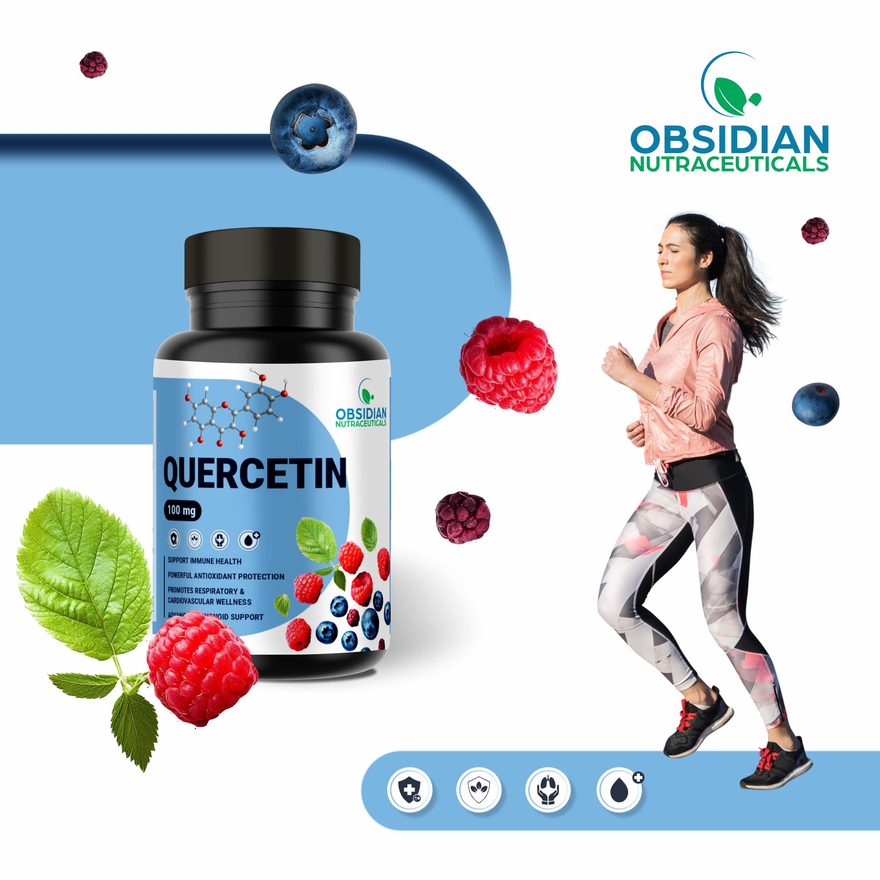 OBSIDIAN NUTRACEUTICALS | Quercetin 100 mg, 60 Vegetarian Capsules | Pure Bioflavonoid Antioxidant Supplement, Immune Support, Cellular Health | 2