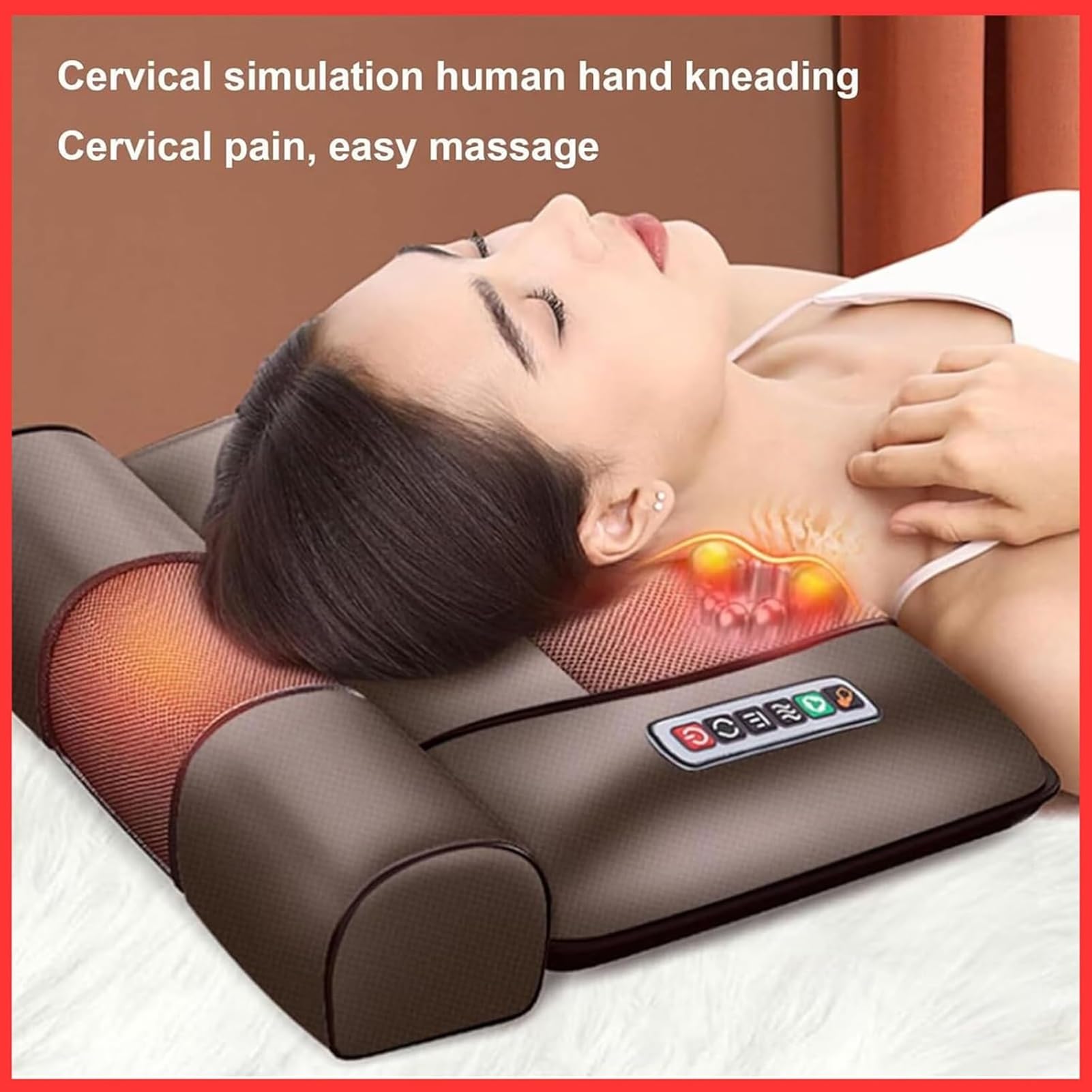 Colchoneta De Masaje Relajante De Cuerpo Completo Con Calor: 10 Nodos Vibratorios, Almohadas Ajustables Y Almohadillas Térmicas For Aliviar La Tensión Muscular(A)