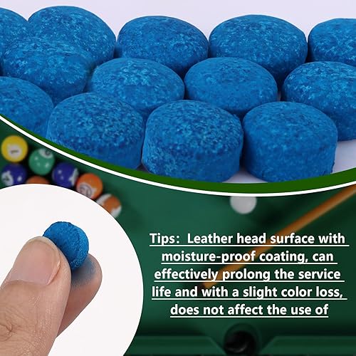 Miniatura 5 de Draupnir Juego de 60 puntas de repuesto para taco de billar, 30 puntas de taco de piscina antideslizantes y 30 puntas de taco de piscina de cuero de