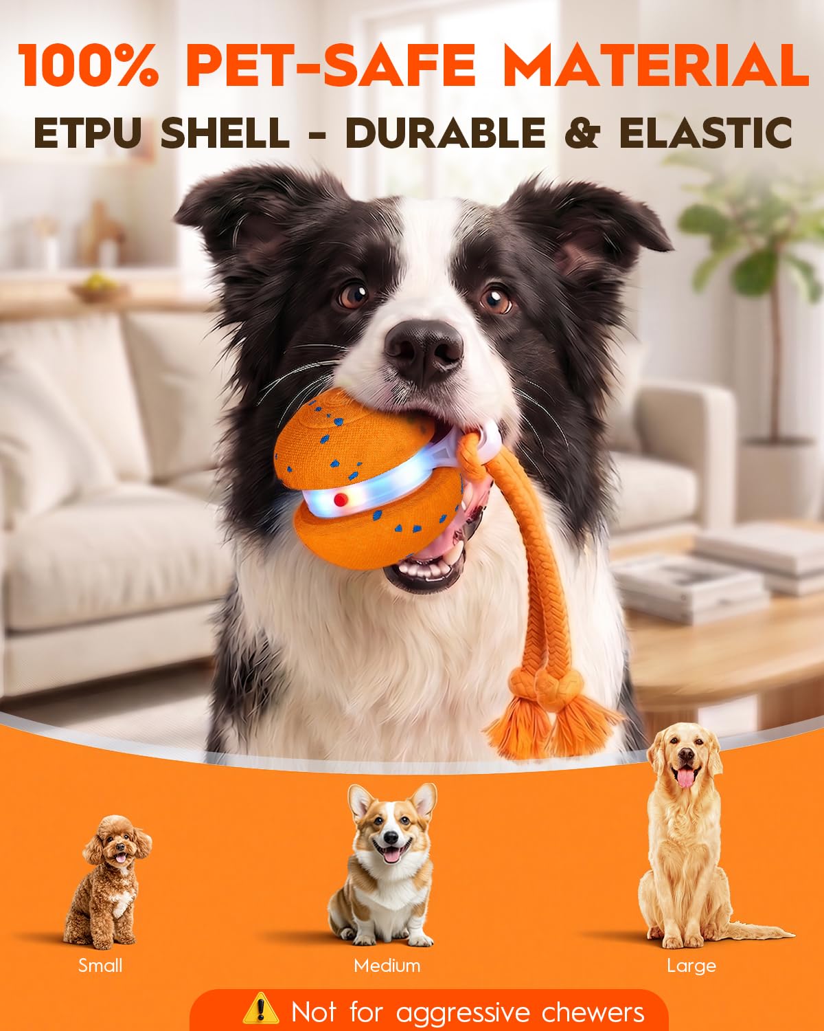 Xeuch Balles interactives à rouler pour chien - Orange