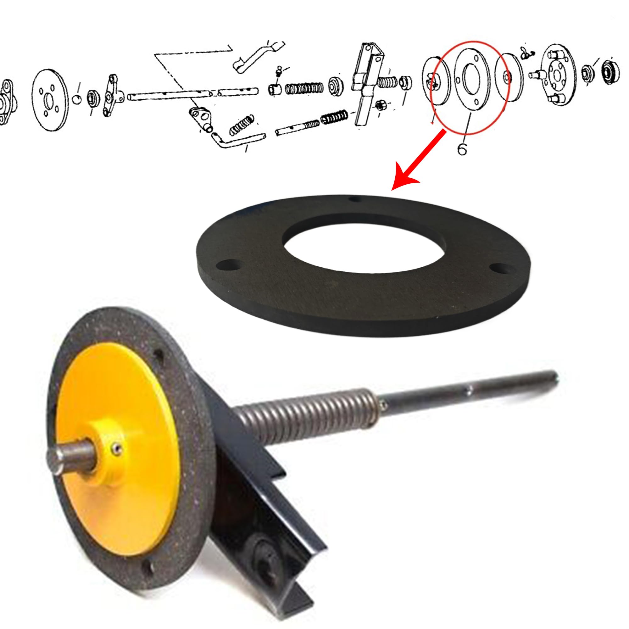 Disco de fricción de repuesto para cortacésped de 6 pulgadas 761-3002 384650-R1 376260-R2 384650-R1 384650-R2 compatible con disco de embrague Cub Cadet 100, 1000, 102, 104, 106, 108, 122, etc