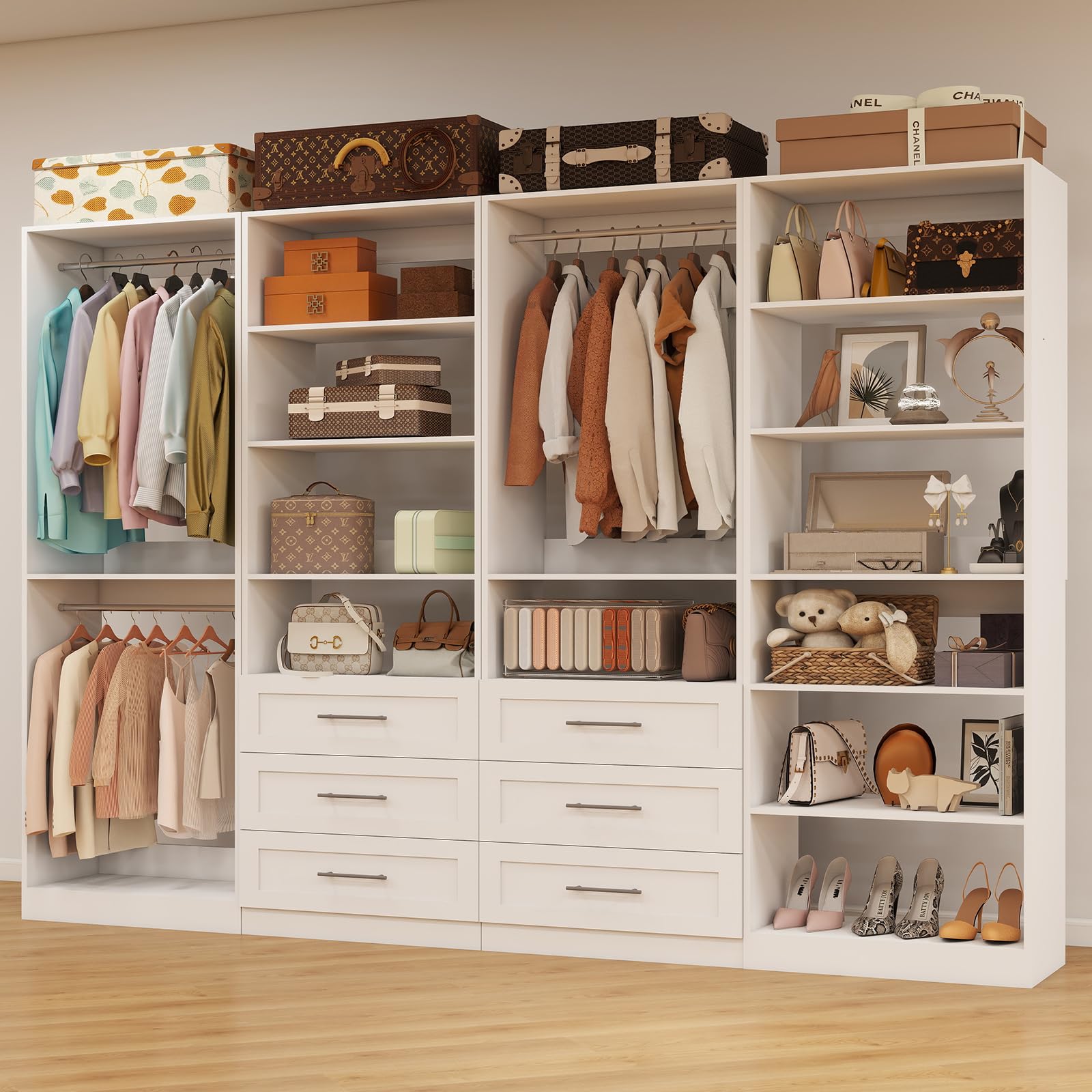Amazon.com: dooloric Closet System with 4 Sets, 8-21FT Closet