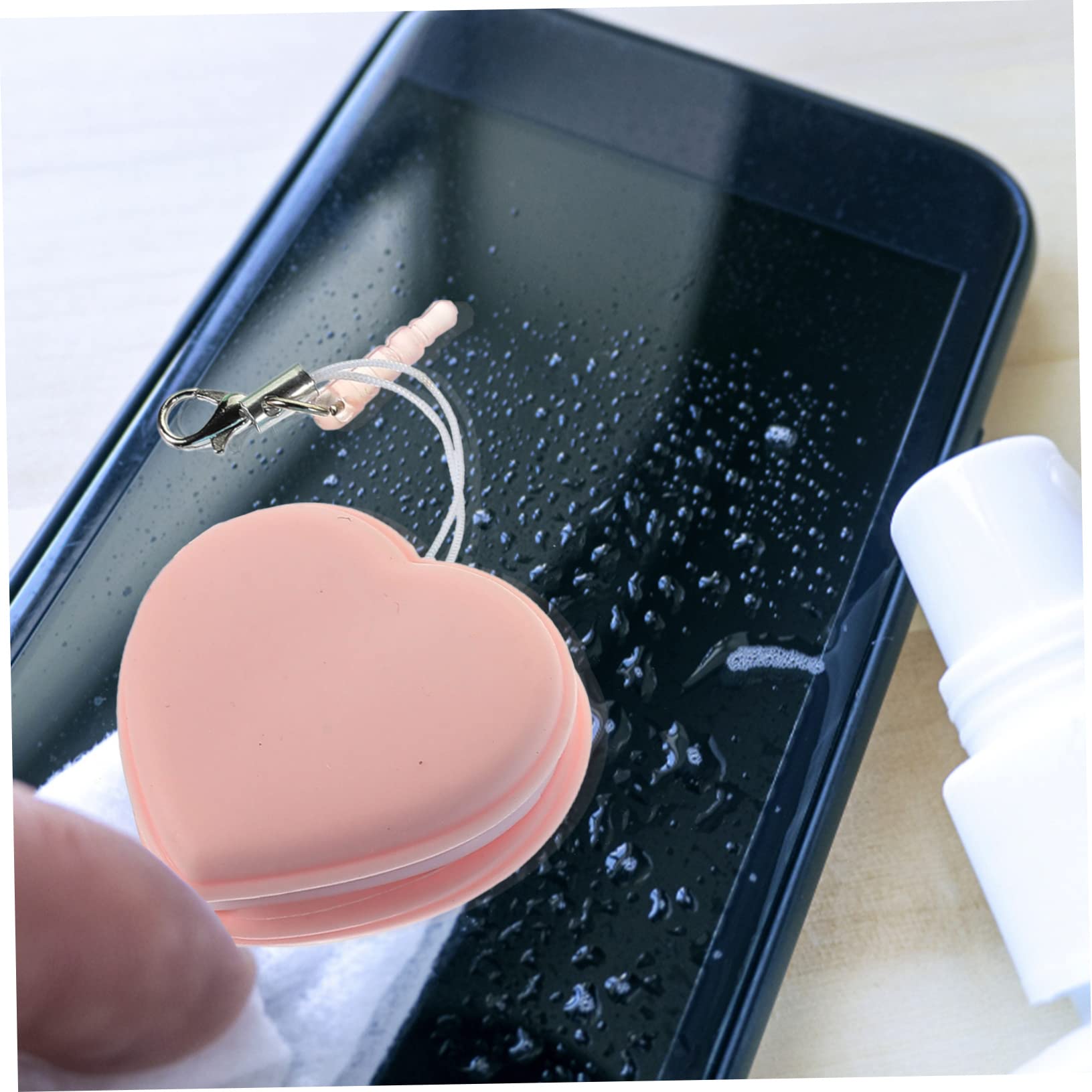 Ipetboom 20pezzi Panni Per Pulizia Schermo Microfibra Forma Di Cuore Pulitore Per Occhiali e Smartphone Decorazioni Per Appendere Zaini e Chiavi