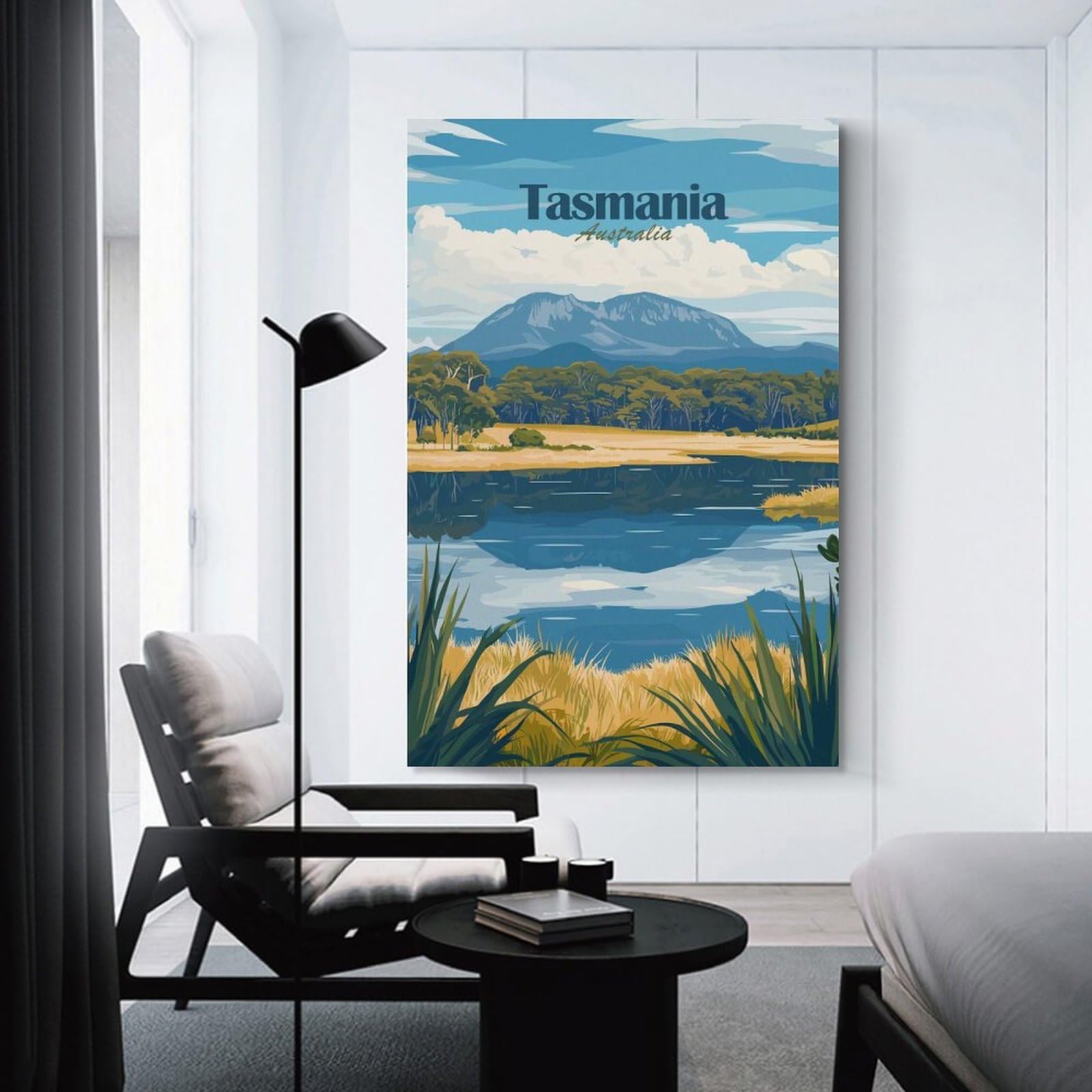 Junmoney Canvas Wall Decor Tasmania Landscape, 20x30inch(50x75cm), for Bedroom Decor, Cosy Corners Or Studios, Decorative Wall Art for Cosy Rooms