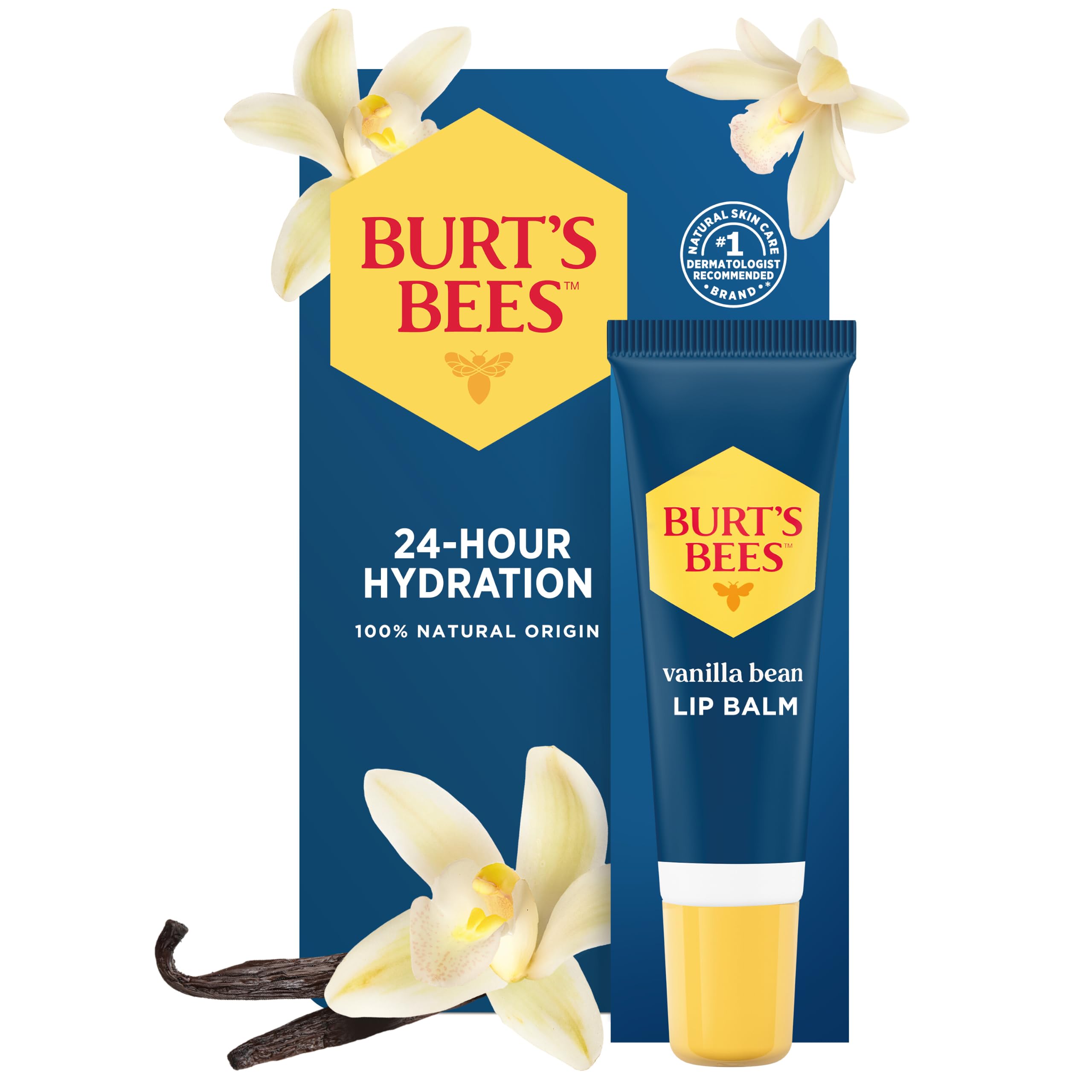 Burt's Bees 24 Hour Hydrating Lip Balm, Vanilla Bean, 0.35 oz