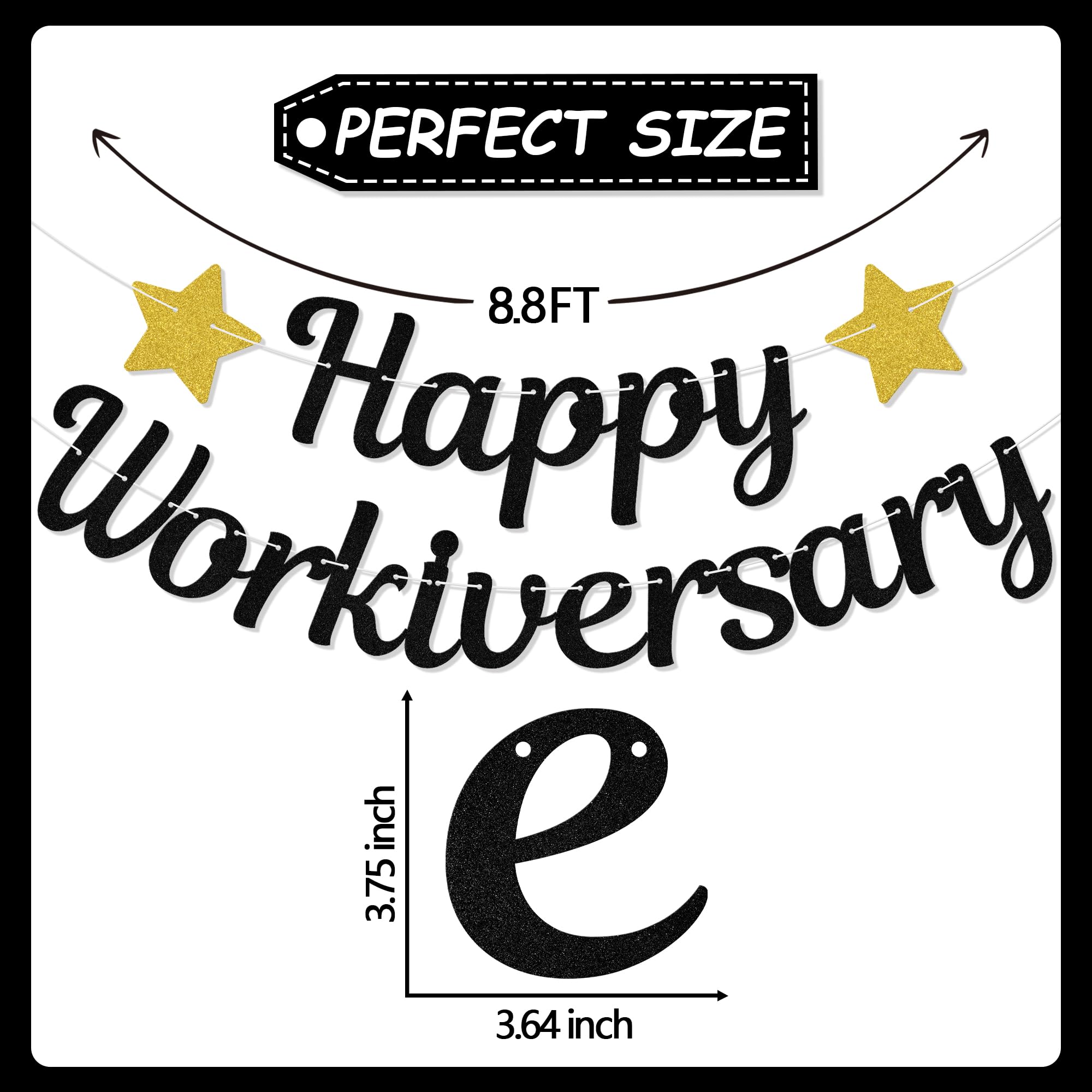 Happy Workiversary Banner, Work Anniversary Decorations, Congrats Work Office Party Decor Sign - Image 2