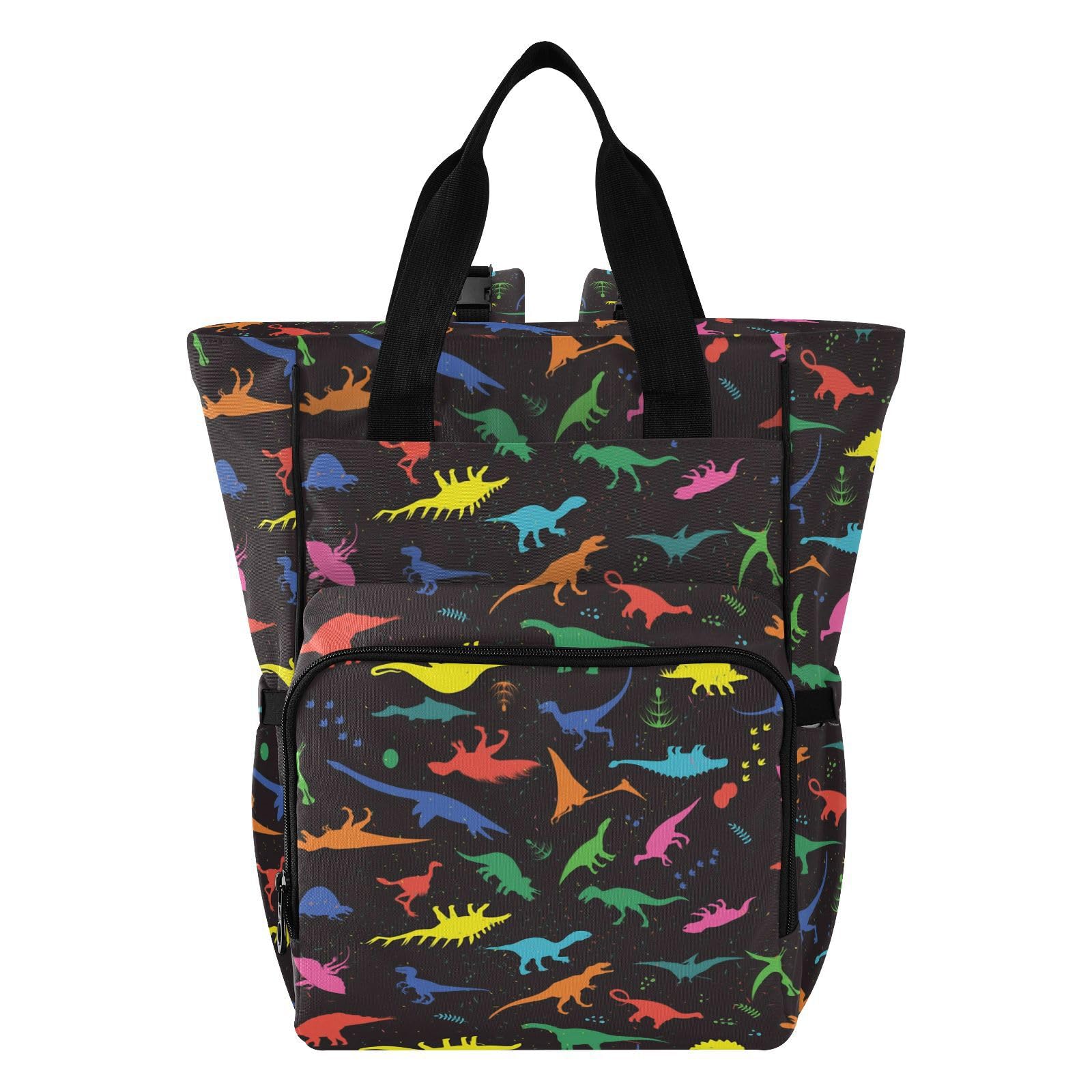 ALAZA Baby Changing Bag Backpack, Nappy Changing Bags Dinosaurs Multi-Functional Diaper Bag Tote Large Capacity Mum Dad Backpack — image 1