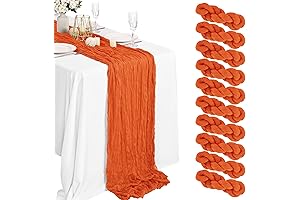 10FT Natural Rustic Orange Gauze Wedding Table Runner - Perfect for Wedding...