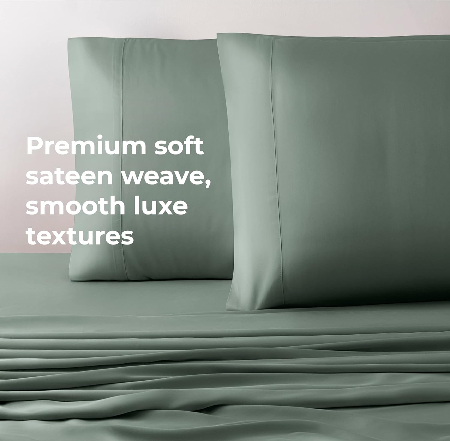 Cariloha Resort 4-Piece Sateen Sheet Set | Ocean Mist | King | Viscose Material | Allergy Resistant, Naturally Thermal-Regulating, Extra Soft Cooling Sheets for Hot Sleepers