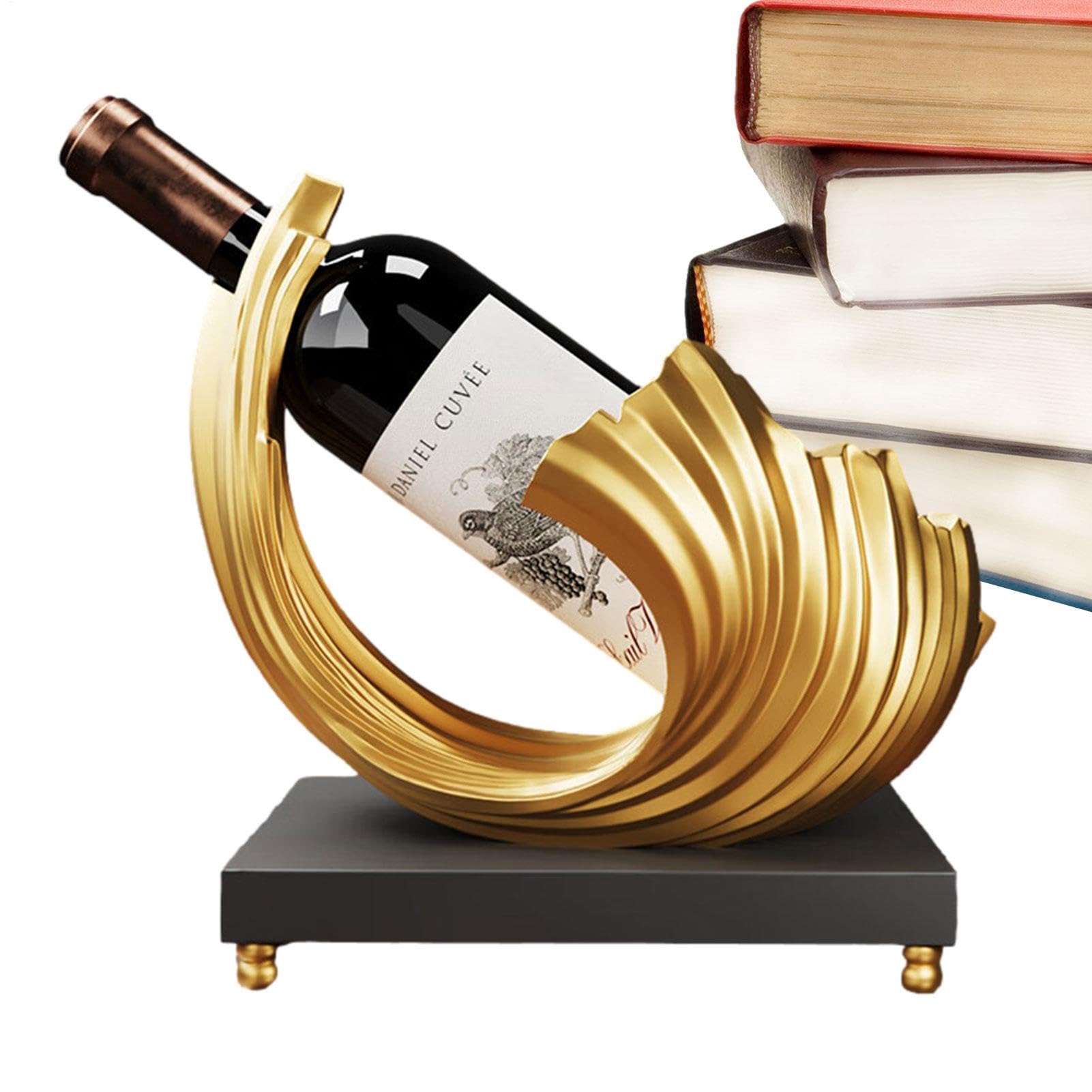 Botellero de mesa – Soporte para botellas de vino de resina, organizador