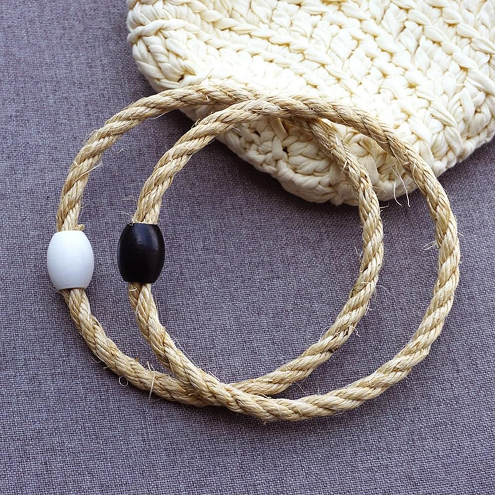 Corde de chanvre jeu lancer d'anneaux 8 anneaux fête plein air perles bois entraînement vitesse agilité noir blanc jaune