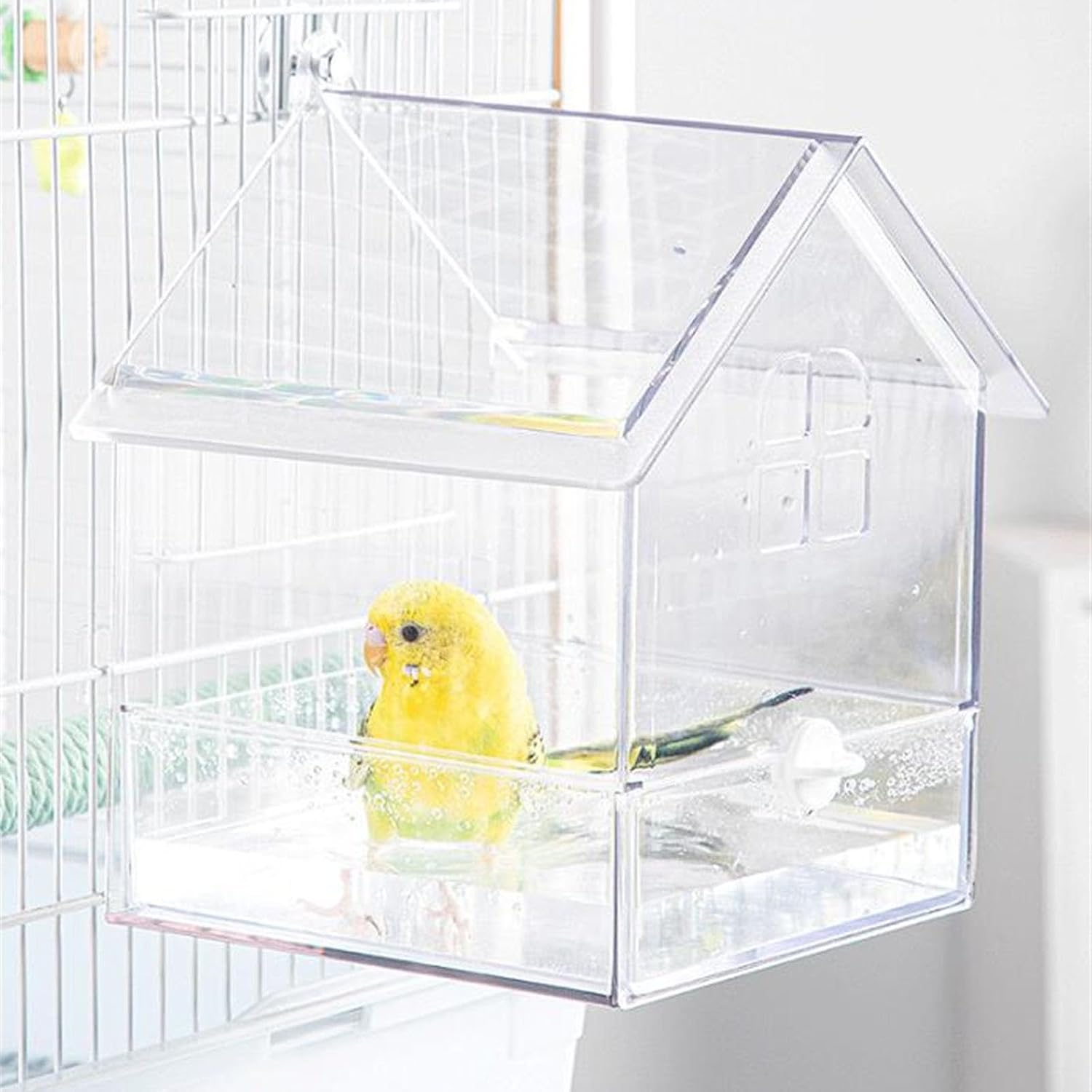 Space Saving External for Cages Food Container Pet Feeding Removable Tray Spill Bird Food Container image 5