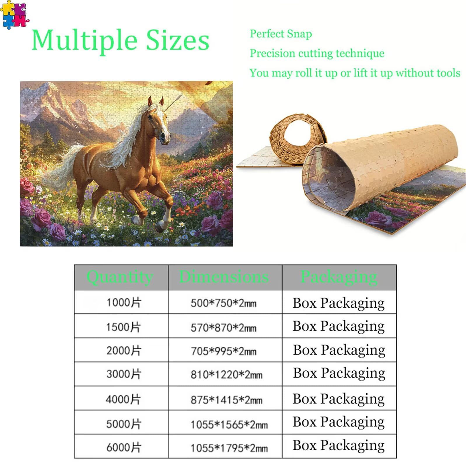 Puzzle 2000 elementów, łańcuch góry koń puzzle 2000 elementów dorośli i dzieci, wysokiej jakości artystyczna łamigłówka, 99,5x70,5 cm Klasyczna gra Puzzle dla dorosłych, prezent dla kobiety/mężczyzny