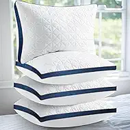 Pillows Standard Size Set of 4 Cooling Hotel Luxury Bed Pillows for Sleeping 4 Pack, Supportive Breathable Down Alternative Gusset Standard Pillow for Back Stomach or Side Sleepers