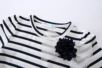 Mud Kingdom Little Girls Dresses with Long Sleeves Cute Tulle Patchwork