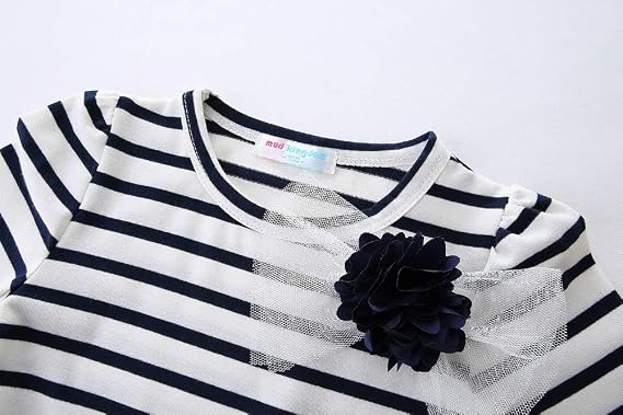 Mud Kingdom Little Girls Dresses with Long Sleeves Cute Tulle Patchwork