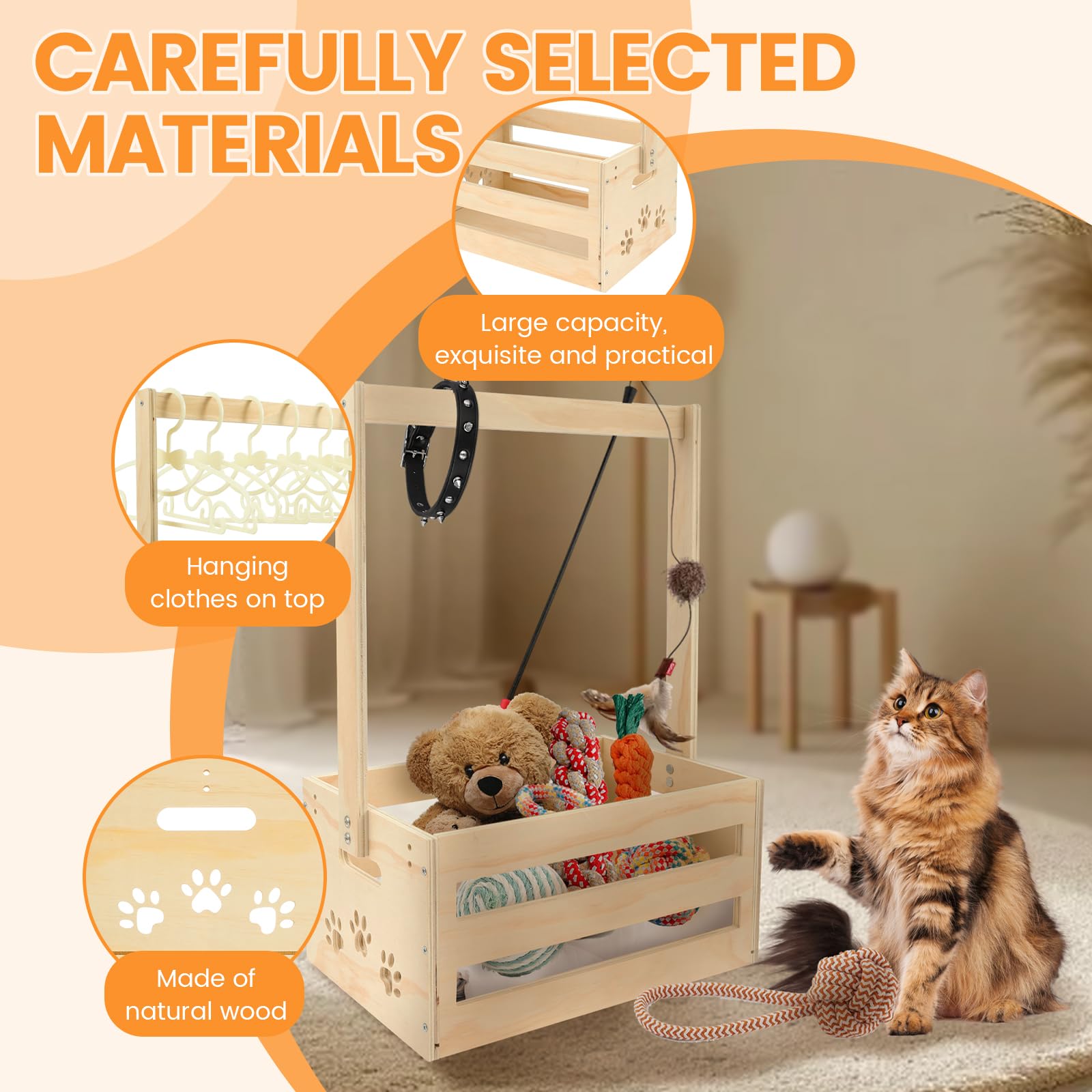 Harupink Babymand, cadeau met 5 houten babykleerhangers, babyborrelkast