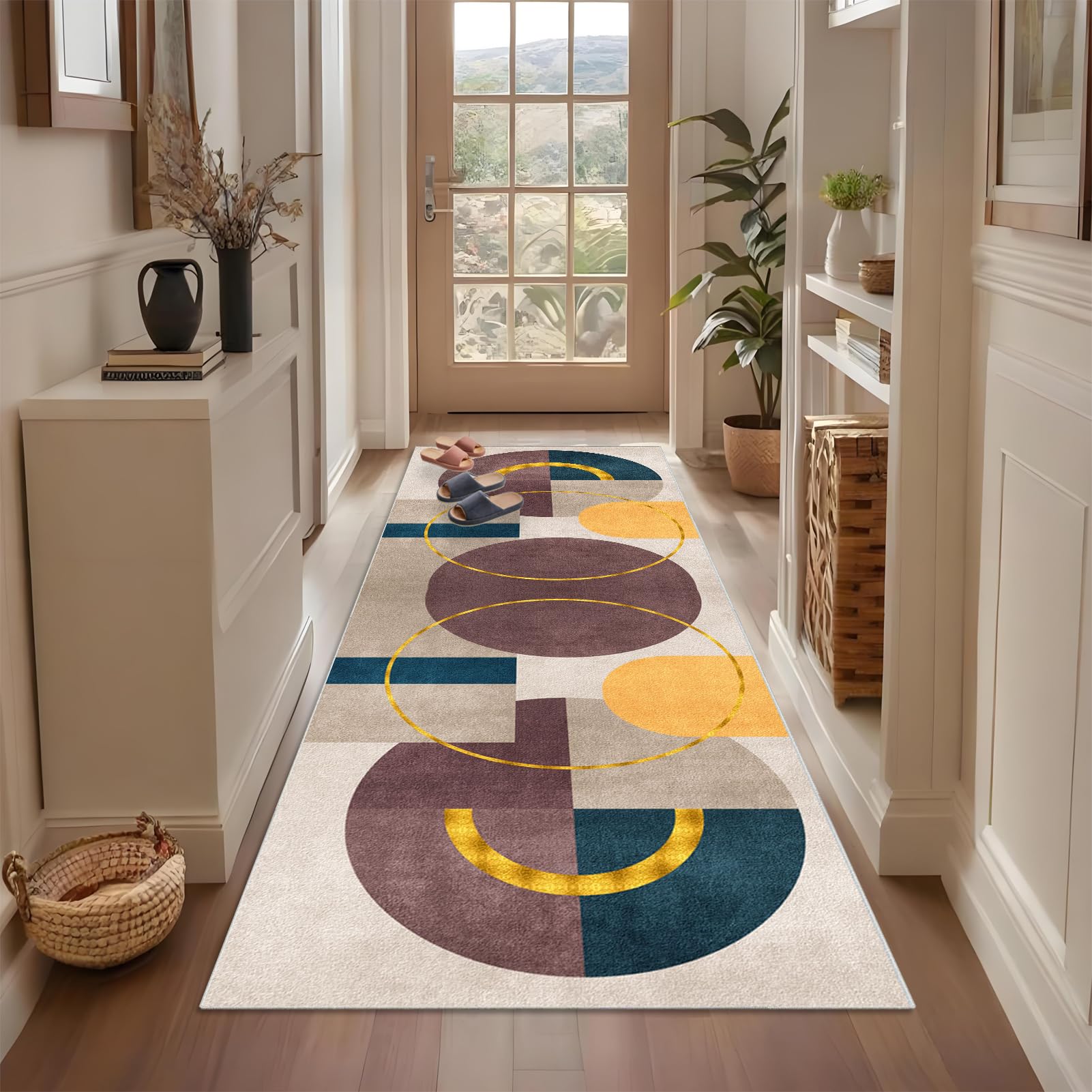 Qemgrste Runner Rugs for Hallway 80 x 200 cm, Washable Rugs for Entryway Kitchen Runner, Absorbent Carpet Runner, Hallway Runner Rug Non Slip Long Door Mat Indoor Runners for Kitchen Entryway Hall