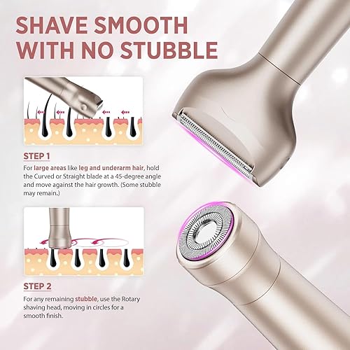 Electric Razor for Women 2-in-1: Painless Rechargeable — bottom and base construction detail