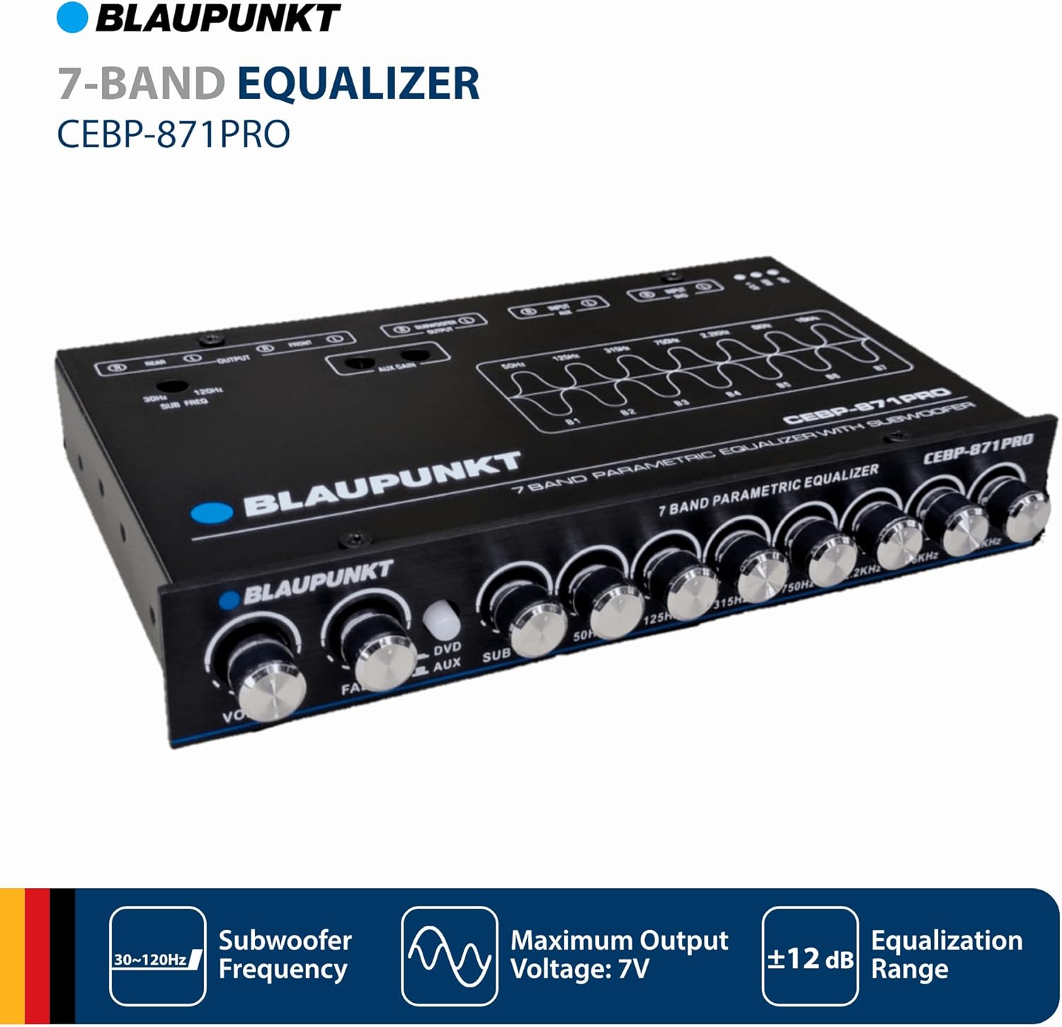 BLAUPUNKT CEBP-871PRO 7 Band Compact Equalizer Maximum Output Voltage 7V RMS