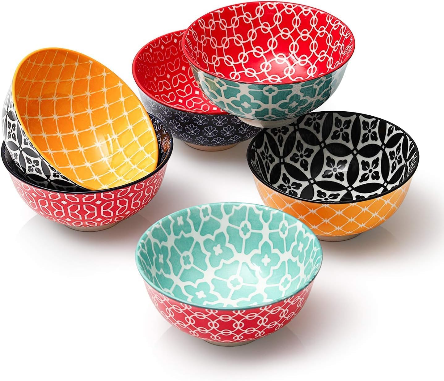 DOWAN 10 oz Small Bowls Set of 6 - Ceramic Ice Cream Bowls, Small Dessert Bowls for Cereal, Snacks, Dipping Bowl for Kirchen, Decorative Bowls, Dishware and Microwave Safe, Portion Control Bowl