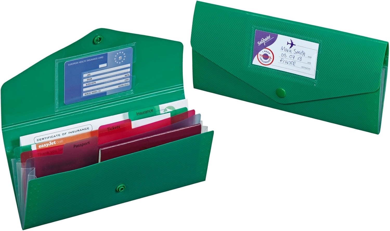 Snopake 15699 Fusion DL Travel Holder Wallet File - Assorted Colours (Pack of 5)