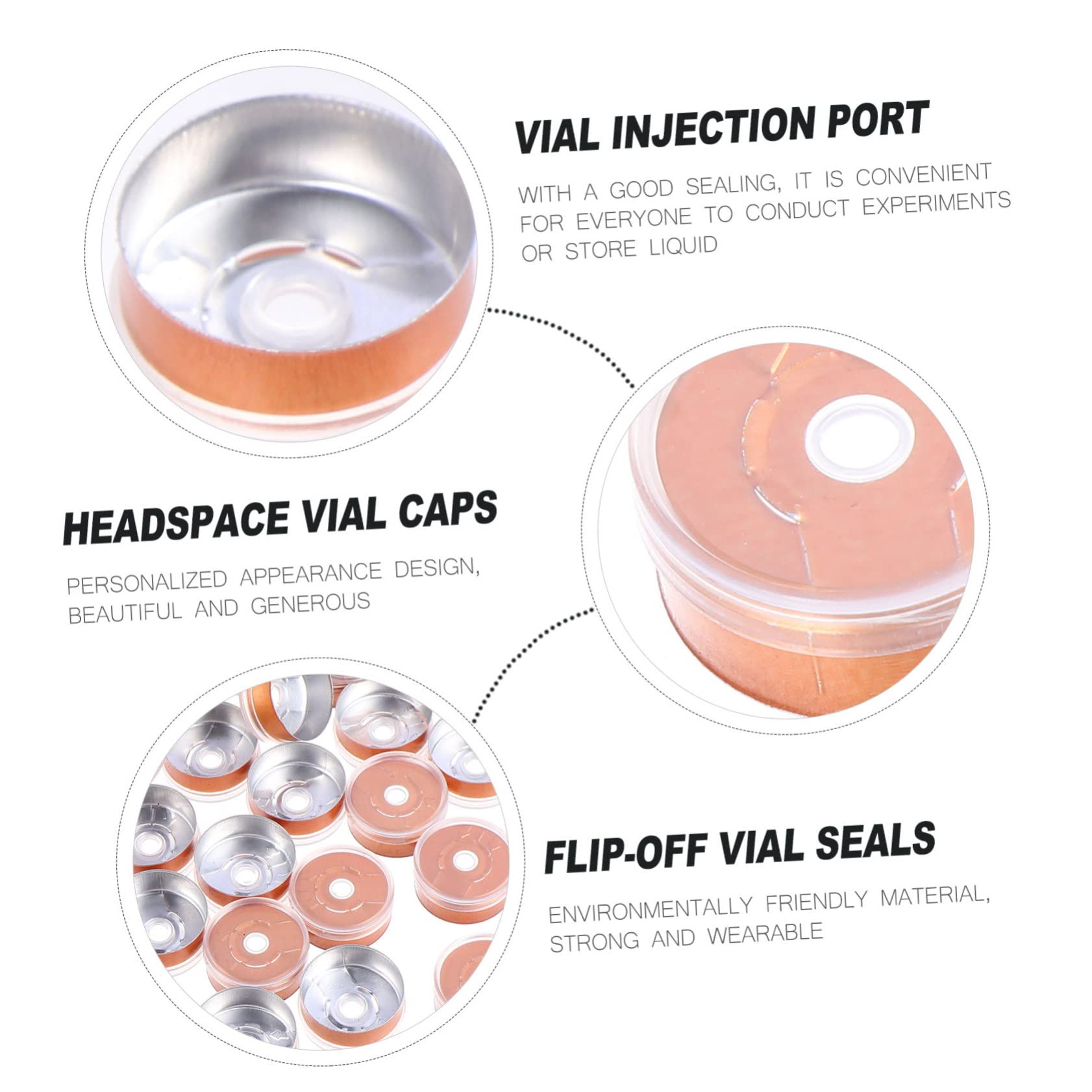 Ciieeo 200pcs Glass Bottle Caps Vial Seals Aluminum Off Caps for Liquid Storage Random Color