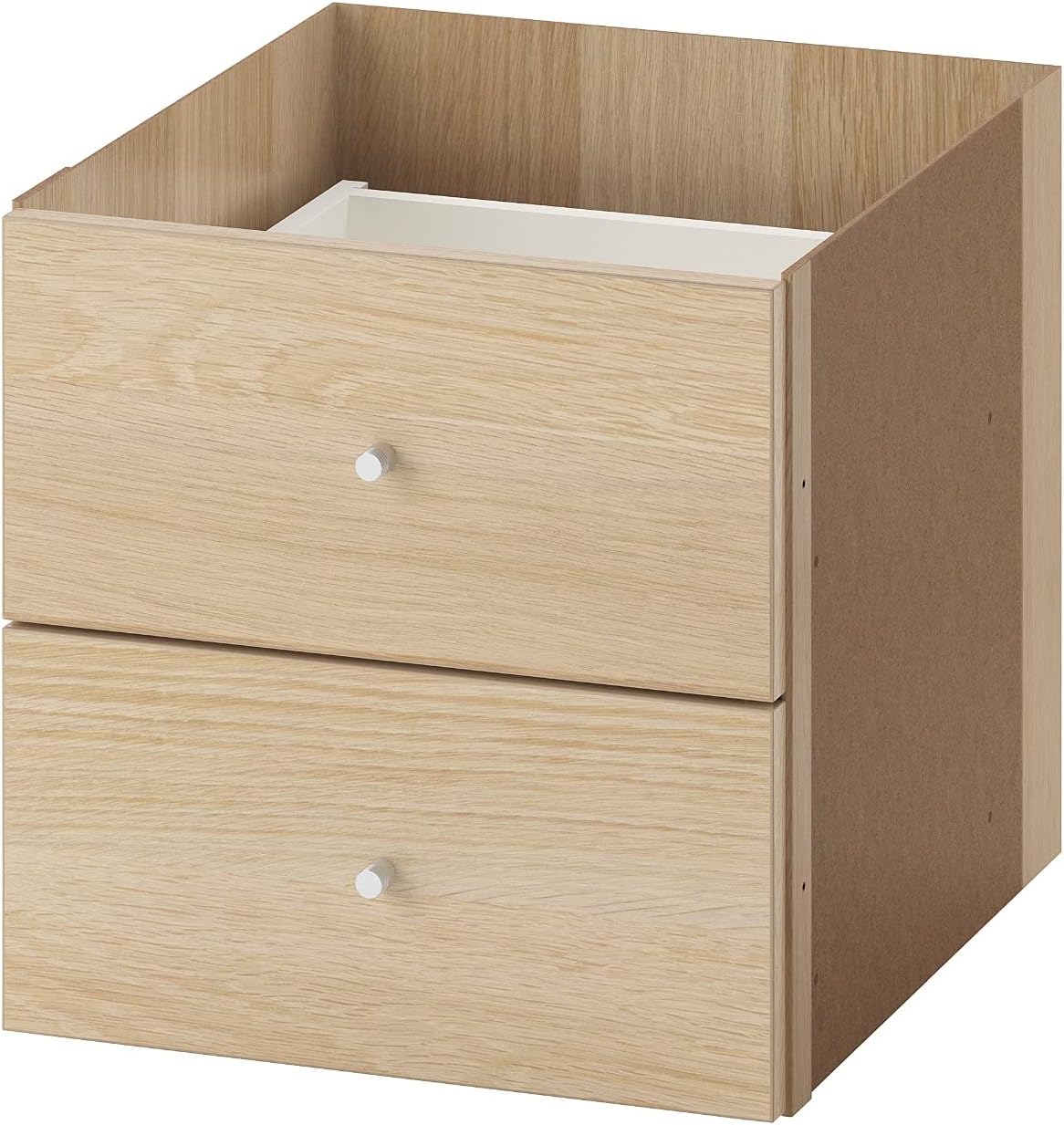 BPIL KALLAX Insert with 2 drawers Oak effect storage furniture organization Unit 33 x 33 cm