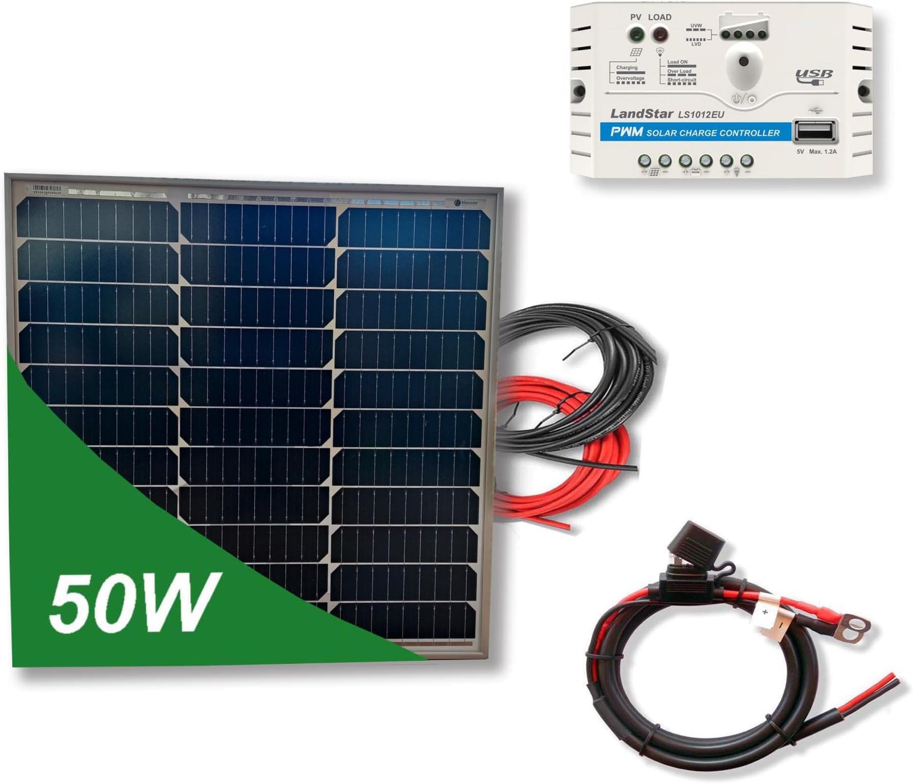Kit 50 W Pro 12 V Monocrystalline Solar Panel German cells