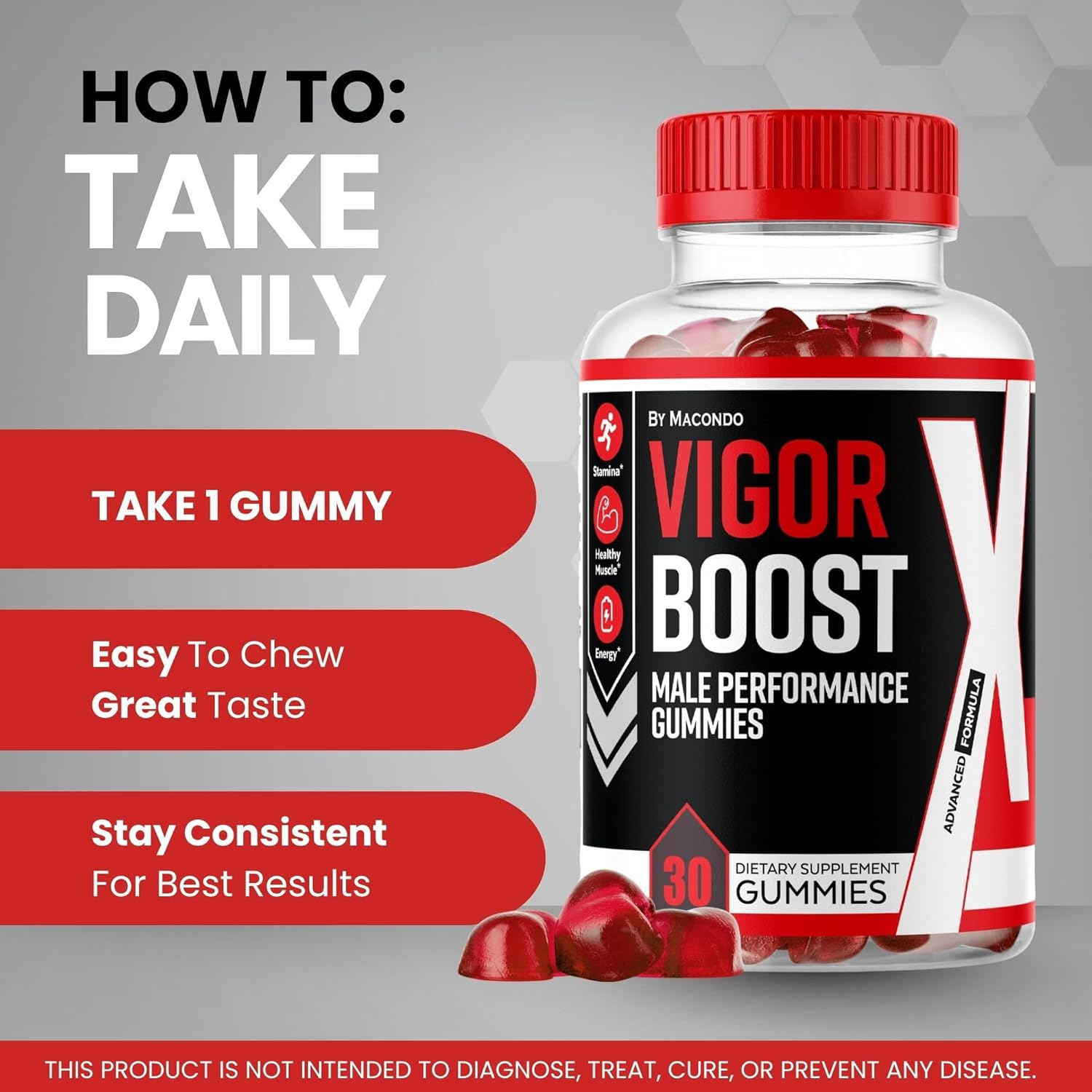 Vigor Boost X Gummies, VigorBoostX Gummys Supplement Advanced Maximum Strength Formula, Premium Natural Ingredients Performance Blend Vitamins for Energy, Health Support & Overall Wellness (30 Count) - Image 4