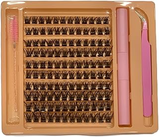 عبوة رموش صناعية فردية منك بكثافة 6D للمبتدئين شوجر جيرلز مكونة من 200 قطعة، رموش طبيعية خالية من المواد الاصطناعية متوفرة بكثافات متعددة 6D (مختلطة) مع أداة تطبيق مبتكرة بوند اند سيل