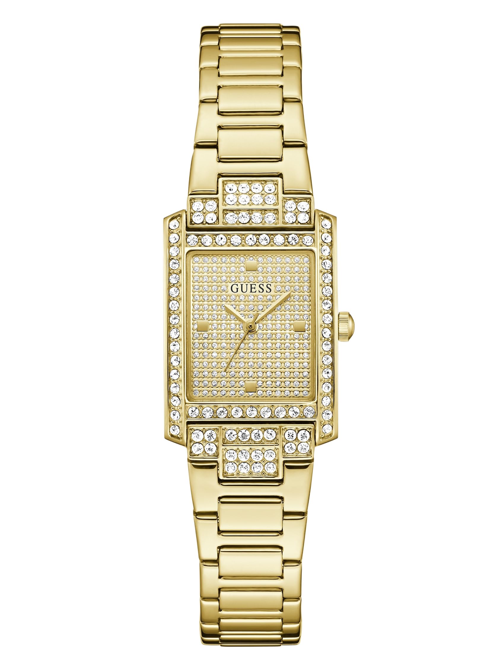 Guess Bonnet, Damen Armbanduhr, Quarz Analog, Edelstahl, 23mm, Edelstahlarmband, Gold, 3 bar, Zifferblattfarbe: Champagner, GW0995L2