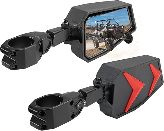 KEMIMOTO UTV Side Mirrors Automatic Rebound For 1.65-2 Inch Roll Bar