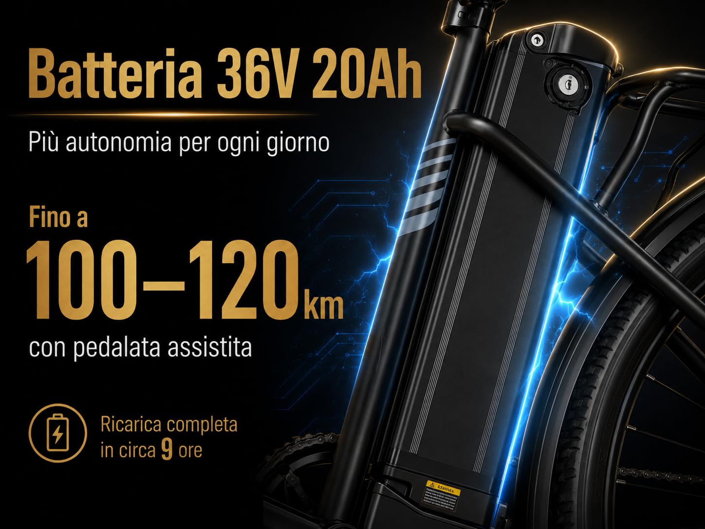 Bicicletta Elettrica 26 * 2,35 pollici pneumatici per adulti, bici elettrica a 7 velocità, batteria rimovibile 36V20AH, commuting urbano fino a 100-120 km, motore da 250W