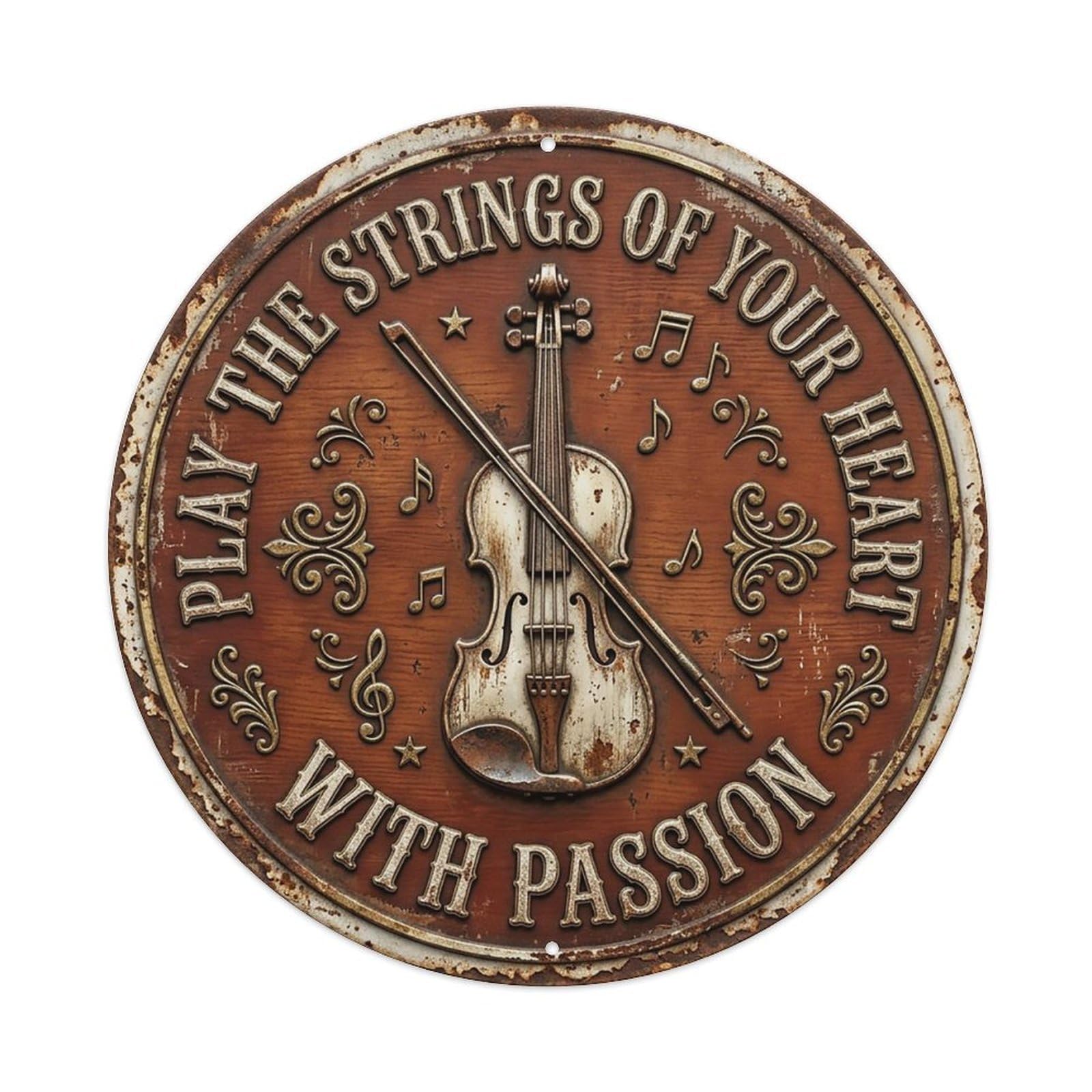 Violin Bow Strings Music Metal Tin Sign