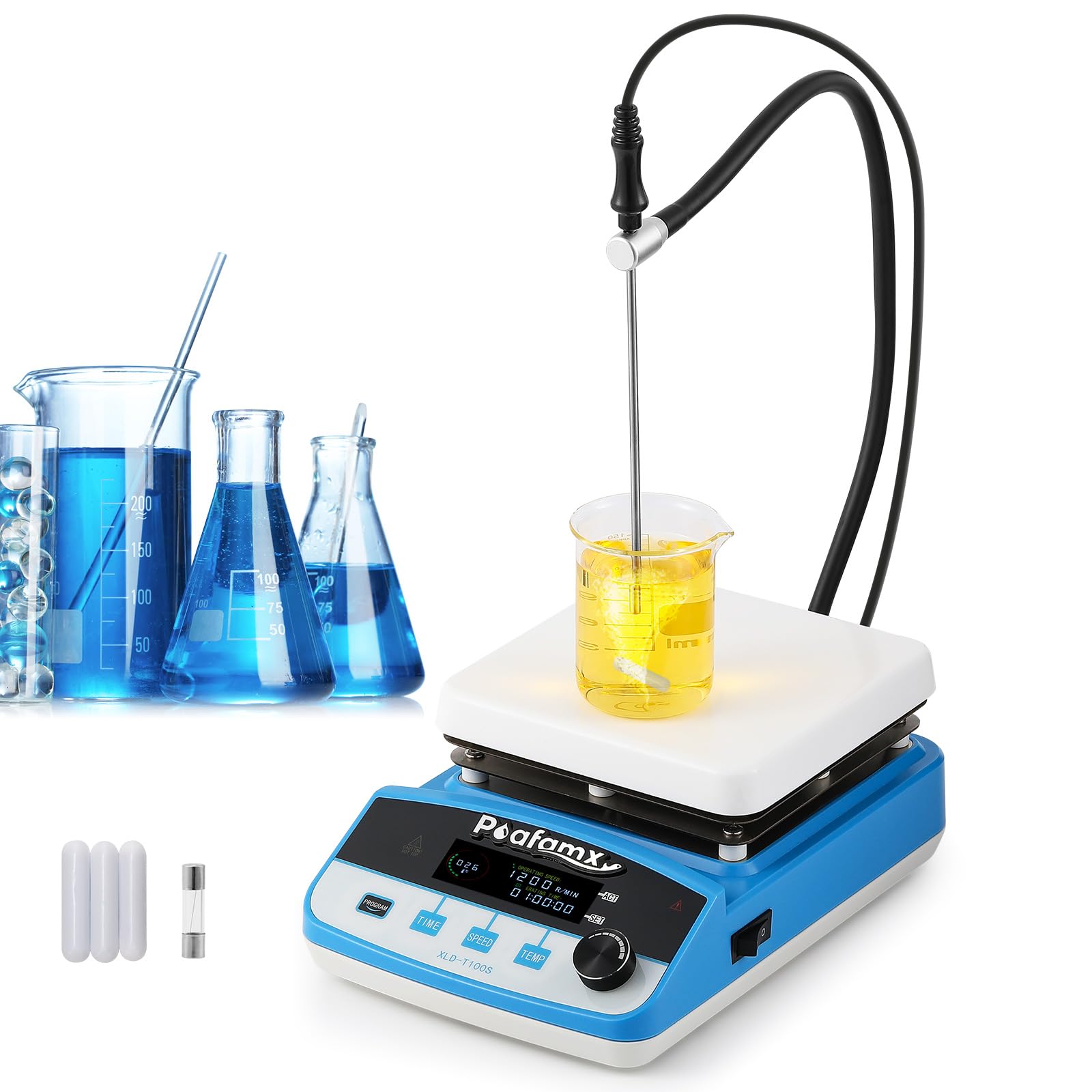 Amazon | Poafamx マグネチックスターラー デジタル 磁気攪拌機 6L 100