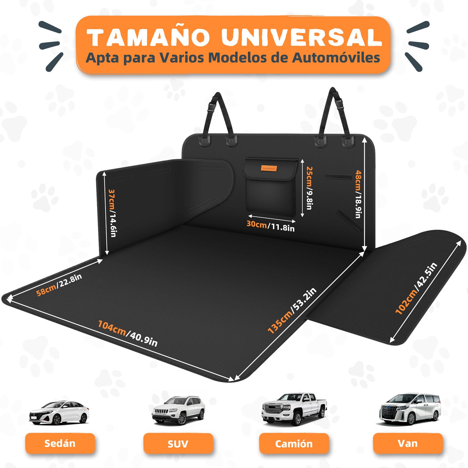 Funda Maletero Coche Perros Universal, Protector Antideslizante y Impermeable, con Protección Lateral, Cubierta Coche Antiarañazos Lavable para SUV Camión Sedán, Negro(Ligero)