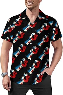Panama Flag Nation Spirit Mens Shirts Hawaiian Short Sleeved Cuban Collar Graphic Tees Tops