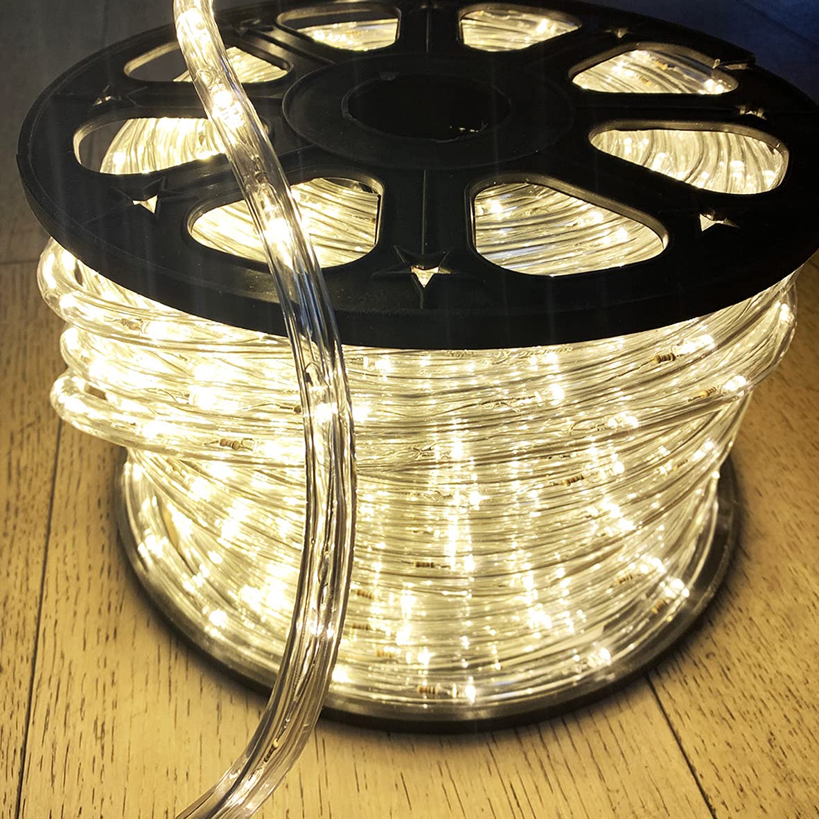 Silamp Bobina 50 metri TUBO LED luminoso luce bianca Calda 220v IP65 LUCE FISSA 2pin