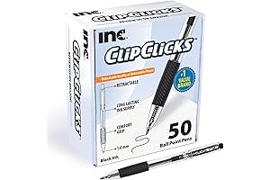 ClipClicks bulk click black pens, 50 count