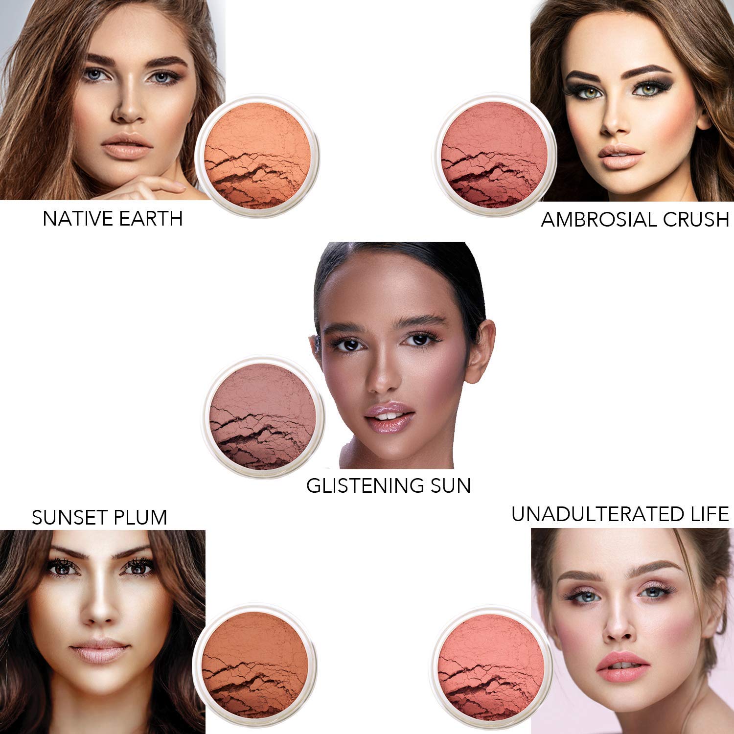 Bellaterra Cosmetics Mineral Loose Blush - Contouring, Long Lasting, Illuminating in 5 Shades for All Skin Types. 9g (Native Eart, 9g)